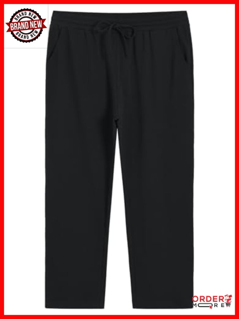 Women's Plus Size Petite Cotton Knit Pants with Pockets
